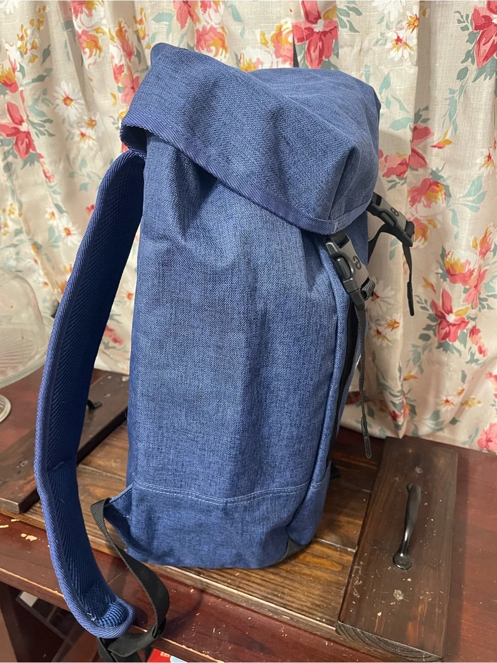Herschel Supply Co. Heathered Blue Flap Buckle Backpack Rucksack
